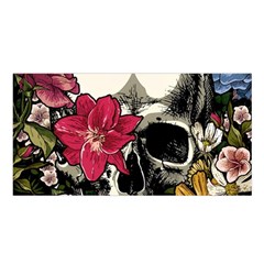 Skull Flowers American Native Dream Catcher Legend Satin Shawl 45  X 80  by Bedest