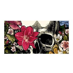 Skull Flowers American Native Dream Catcher Legend Satin Wrap 35  X 70  by Bedest