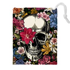 Skull Flowers American Native Dream Catcher Legend Drawstring Pouch (4xl) by Bedest