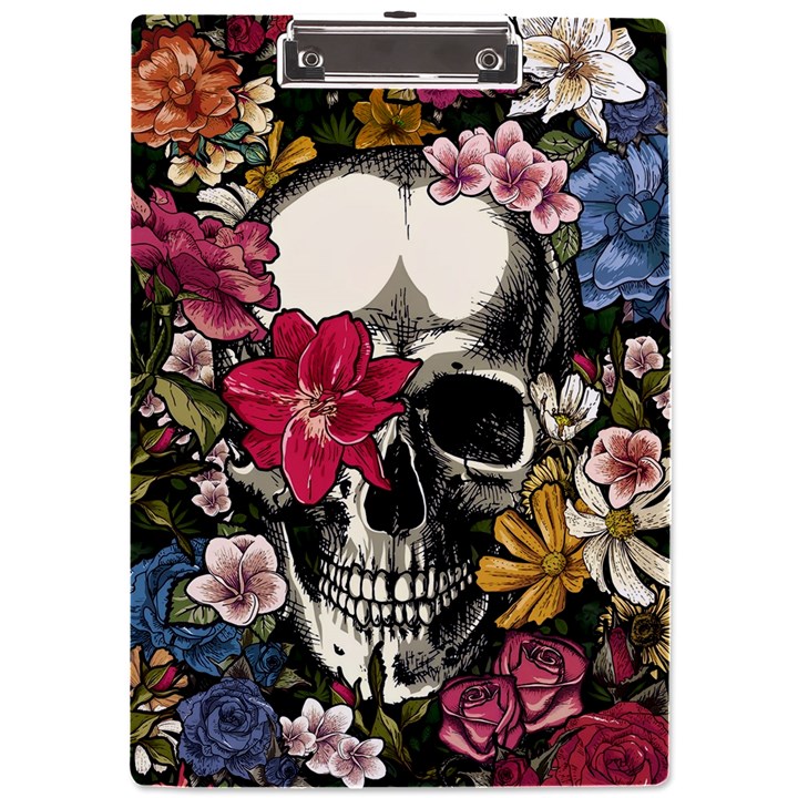 Skull Flowers American Native Dream Catcher Legend A4 Acrylic Clipboard