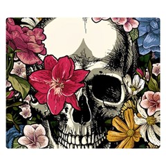 Skull Flowers American Native Dream Catcher Legend Premium Plush Fleece Blanket (small)