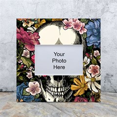 Skull Flowers American Native Dream Catcher Legend White Box Photo Frame 4  X 6  by Bedest