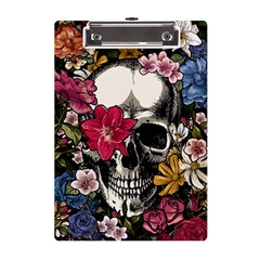 Skull Flowers American Native Dream Catcher Legend A5 Acrylic Clipboard by Bedest