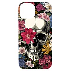 Skull Flowers American Native Dream Catcher Legend Iphone 14 Black Uv Print Case by Bedest