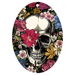 Skull Flowers American Native Dream Catcher Legend Uv Print Acrylic Ornament Oval by Bedest