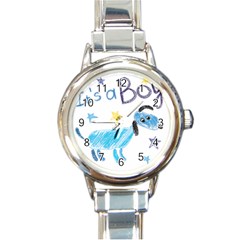 It s A Boy Round Italian Charm Watch by morgunovaart