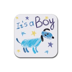 It s A Boy Rubber Coaster (square) by morgunovaart