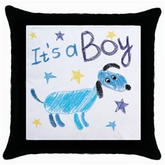 It s A Boy Throw Pillow Case (black) by morgunovaart