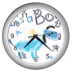 It s a boy Wall Clock (Silver) Front