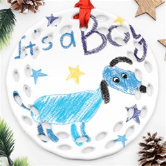 It s a boy Ornament (Round Filigree)