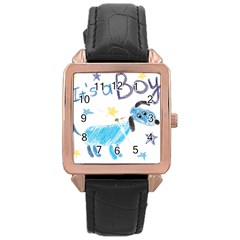 It s a boy Rose Gold Leather Watch 