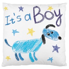 It s A Boy Standard Premium Plush Fleece Cushion Case (one Side) by morgunovaart