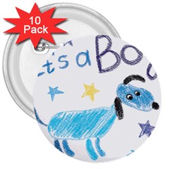 It s A Boy 3  Buttons (10 Pack)  by morgunovaart