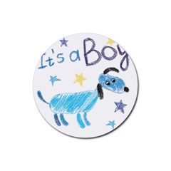 It s A Boy Rubber Coaster (round) by morgunovaart