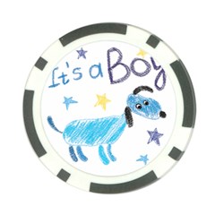 It s A Boy Poker Chip Card Guard by morgunovaart