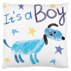 It s A Boy Large Cushion Case (one Side) by morgunovaart