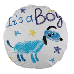 It s A Boy Large 18  Premium Flano Round Cushions by morgunovaart