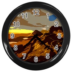 Scotland Monti Mountains Mountain Wall Clock (black) by Cendanart