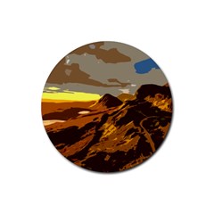 Scotland Monti Mountains Mountain Rubber Round Coaster (4 Pack) by Cendanart