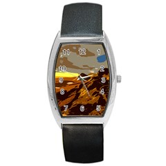 Scotland Monti Mountains Mountain Barrel Style Metal Watch by Cendanart