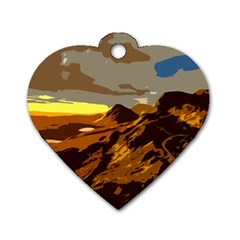 Scotland Monti Mountains Mountain Dog Tag Heart (two Sides) by Cendanart