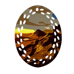 Scotland Monti Mountains Mountain Ornament (oval Filigree) by Cendanart