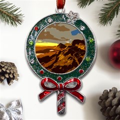 Scotland Monti Mountains Mountain Metal X mas Lollipop With Crystal Ornament by Cendanart