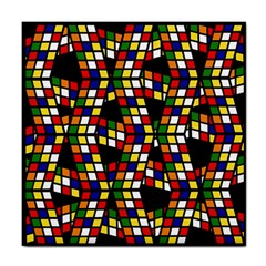 Graphic Pattern Rubiks Cube Tile Coaster by Cendanart