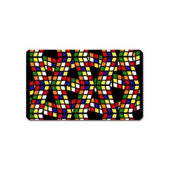 Graphic Pattern Rubiks Cube Magnet (name Card) by Cendanart