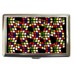 Graphic Pattern Rubiks Cube Cigarette Money Case by Cendanart