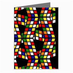 Graphic Pattern Rubiks Cube Greeting Card by Cendanart