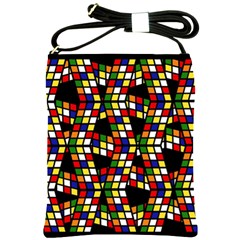 Graphic Pattern Rubiks Cube Shoulder Sling Bag by Cendanart