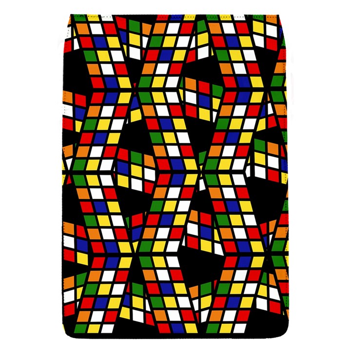 Graphic Pattern Rubiks Cube Removable Flap Cover (S)