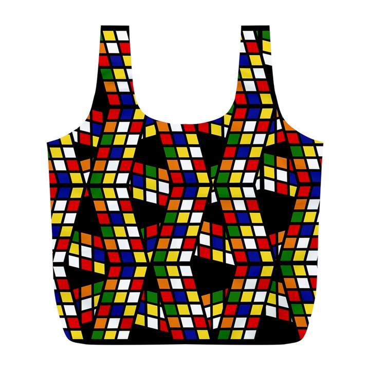 Graphic Pattern Rubiks Cube Full Print Recycle Bag (L)