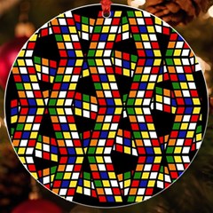 Graphic Pattern Rubiks Cube Uv Print Acrylic Ornament Round