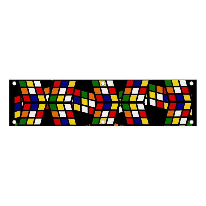 Graphic Pattern Rubiks Cube Banner and Sign 4  x 1 