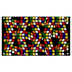 Graphic Pattern Rubiks Cube Banner And Sign 7  X 4  by Cendanart