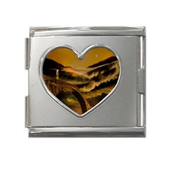 Bridge Of Regret Mega Link Heart Italian Charm (18mm) by Cendanart