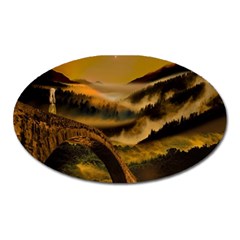 Bridge Of Regret Oval Magnet by Cendanart