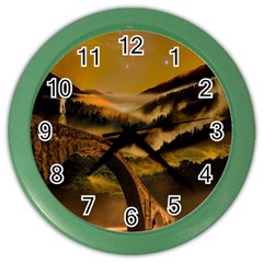 Bridge Of Regret Color Wall Clock by Cendanart