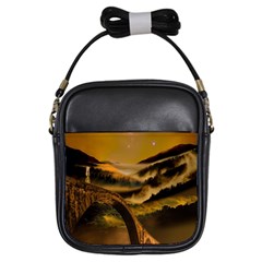 Bridge Of Regret Girls Sling Bag by Cendanart