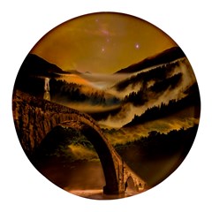 Bridge Of Regret Round Glass Fridge Magnet (4 Pack) by Cendanart