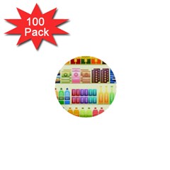 Supermarket Shelf Products Snacks 1  Mini Buttons (100 Pack)  by Cendanart