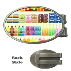 Supermarket Shelf Products Snacks Money Clips (oval)  by Cendanart