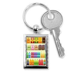 Supermarket Shelf Products Snacks Key Chain (rectangle) by Cendanart