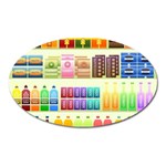 Supermarket Shelf Products Snacks Oval Magnet Front