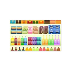 Supermarket Shelf Products Snacks Sticker Rectangular (100 Pack) by Cendanart