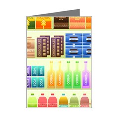 Supermarket Shelf Products Snacks Mini Greeting Card by Cendanart