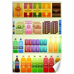 Supermarket Shelf Products Snacks Canvas 12  X 18  by Cendanart