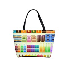 Supermarket Shelf Products Snacks Classic Shoulder Handbag by Cendanart